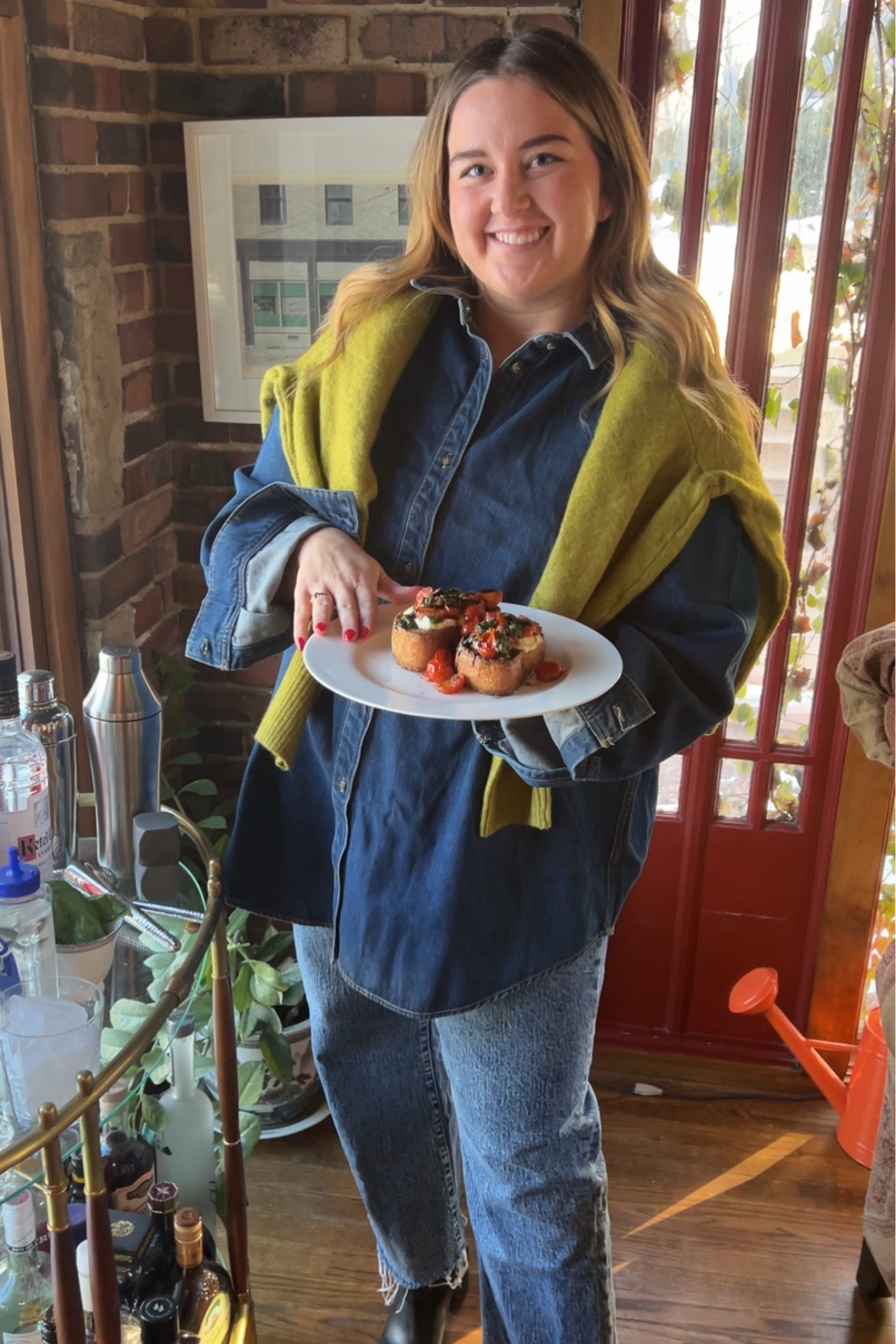 Martinis with Maura ootd! Shirt is an XXL, jeans are true to size at a 32, sweater is sold out but linking similar! 

#LTKFindsUnder100 #LTKFindsUnder50 #LTKMidsize