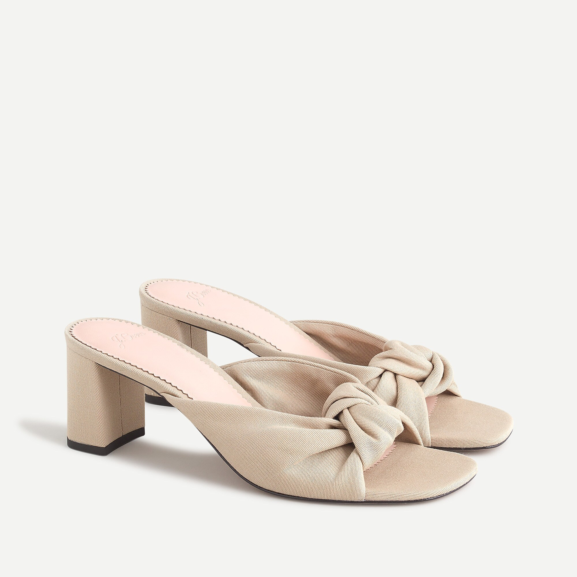 Knotted block-heel sandals in canvas | J. Crew US