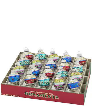 Christopher Radko Shiny Brite Vintage Inspired Confetti Bauble Round Glass Ornaments, Set of 20 |... | Dillard's