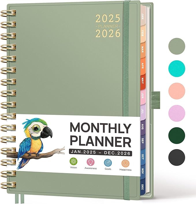 RETTACY Planner 2025-2026, Monthly Planner, Jan 2025 - Dec 2026, 5.7" × 8.3", Medium Size, 2025-... | Amazon (US)