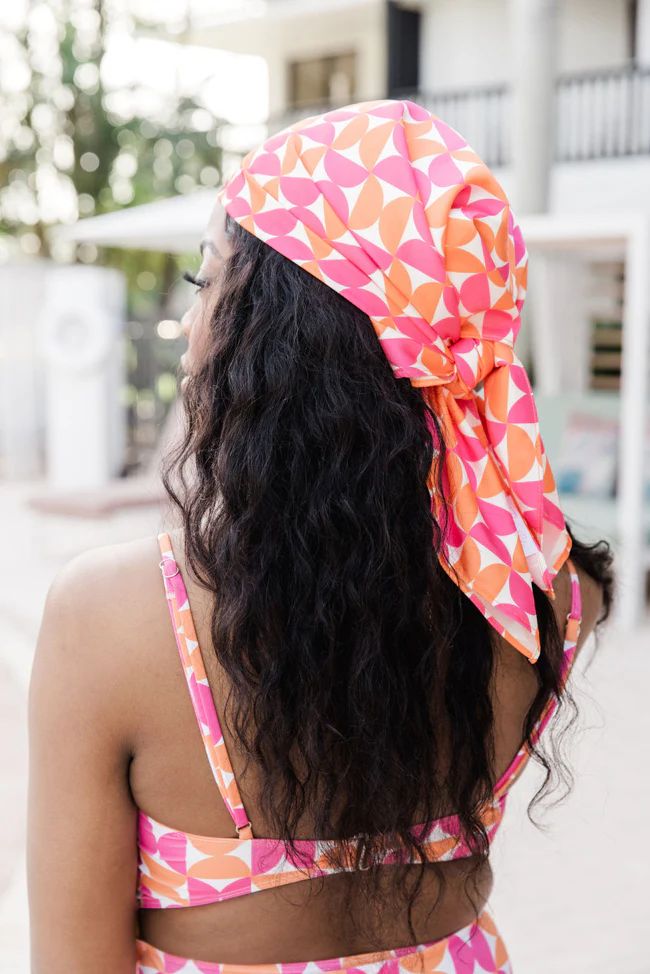 Geometric Glam Printed Headscarf SALE | Pink Lily
