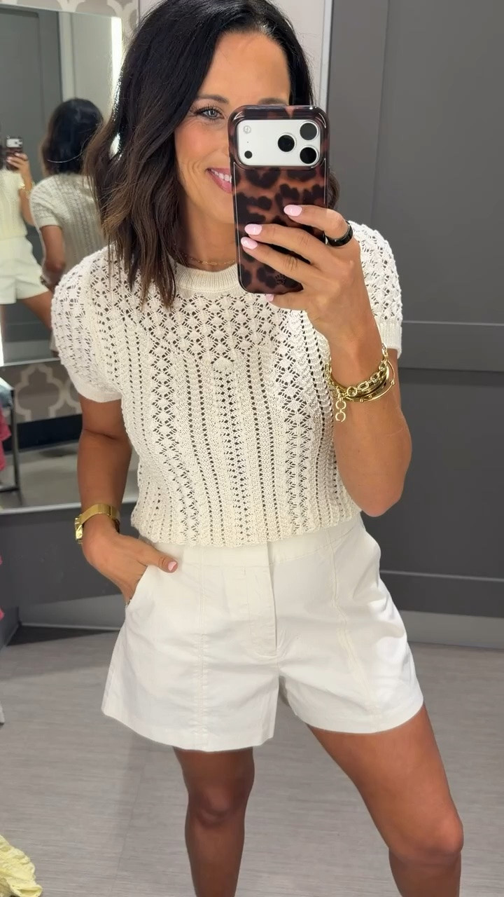 This little Target outfit is so cute for summer. The knit top looks way more expensive than it is and these shorts are such a good staple. Wearing an XS in both. 

#targetstyle #targetfinds #summeroutfit #targetfashion #everydaystyle #casualoutfit #affordablefashion #neutralstyle #ootd #classicstyle