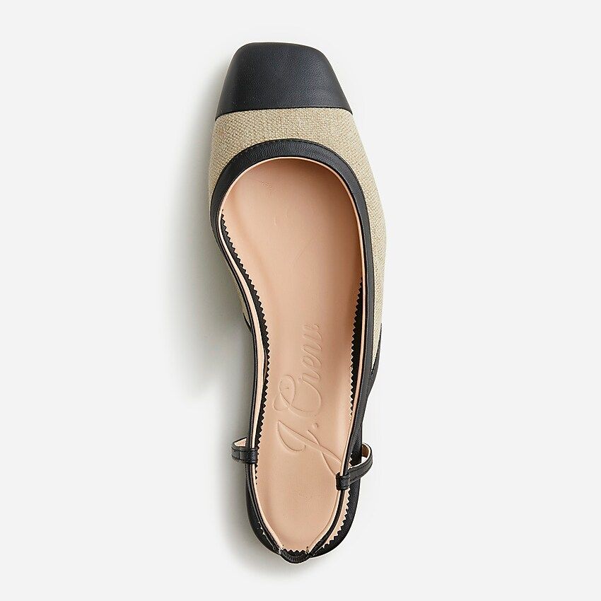 Anya slingback flats in Italian linen | J.Crew US