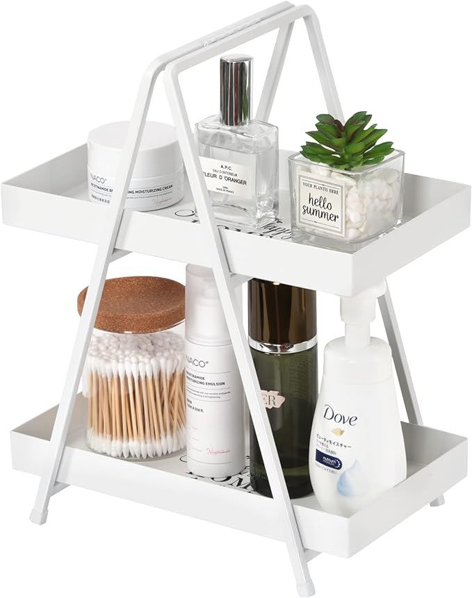 Luxspire 2-Tier Countertop Organizer for Bathroom Counter Shelf Serving Tray, Cosmetic Perfume St... | Amazon (US)