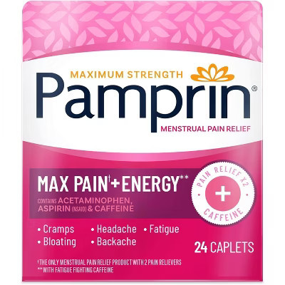 Pamprin Maximum Strength Max Pain and Energy Formula Menstrual Period Symptoms 24 Caplets | Target
