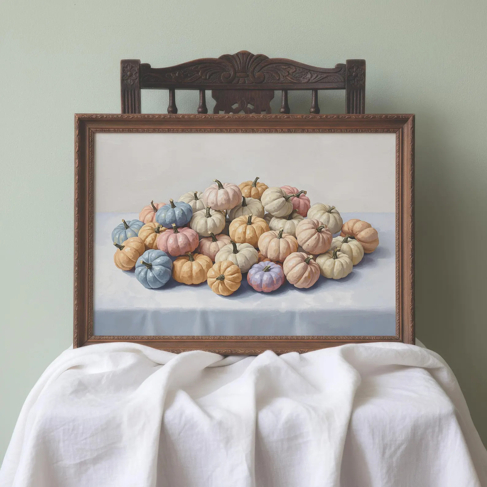 Pastel Pumpkin Wall Art | Soft Autumn Decor | Neutral Fall Pumpkin Print | Cottagecore Seasonal A... | Etsy (Global)