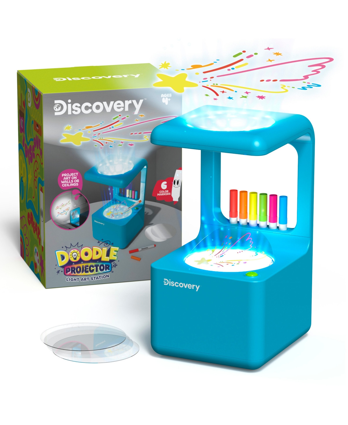 Discovery Kids Doodle Projector Light Art Station 17 Piece - Multi | Macy's