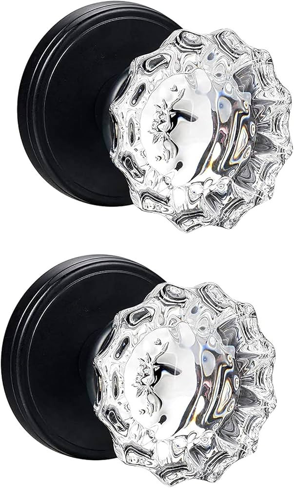 SHINY HANDLES Glass Dummy Door Knobs Interior,Inactive Matte Black Vintage Crystal Dummy Door Kno... | Amazon (US)