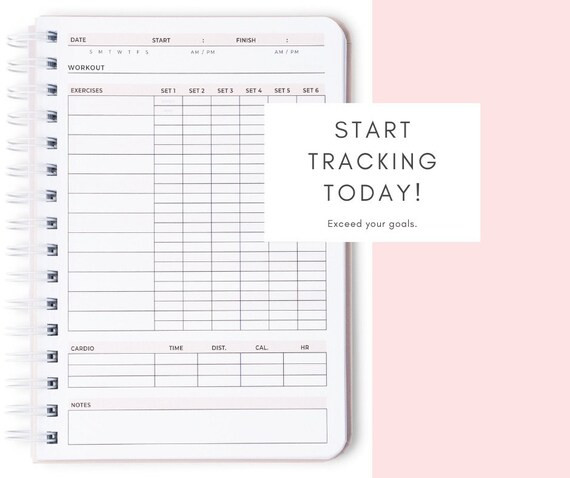Luxe Gym Workout Logbook & Fitness Journal/Planner 6 x 8 | Etsy | Etsy (US)