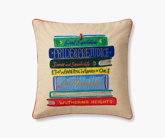 Book Club Embroidered Pillow | Rifle Paper Co.