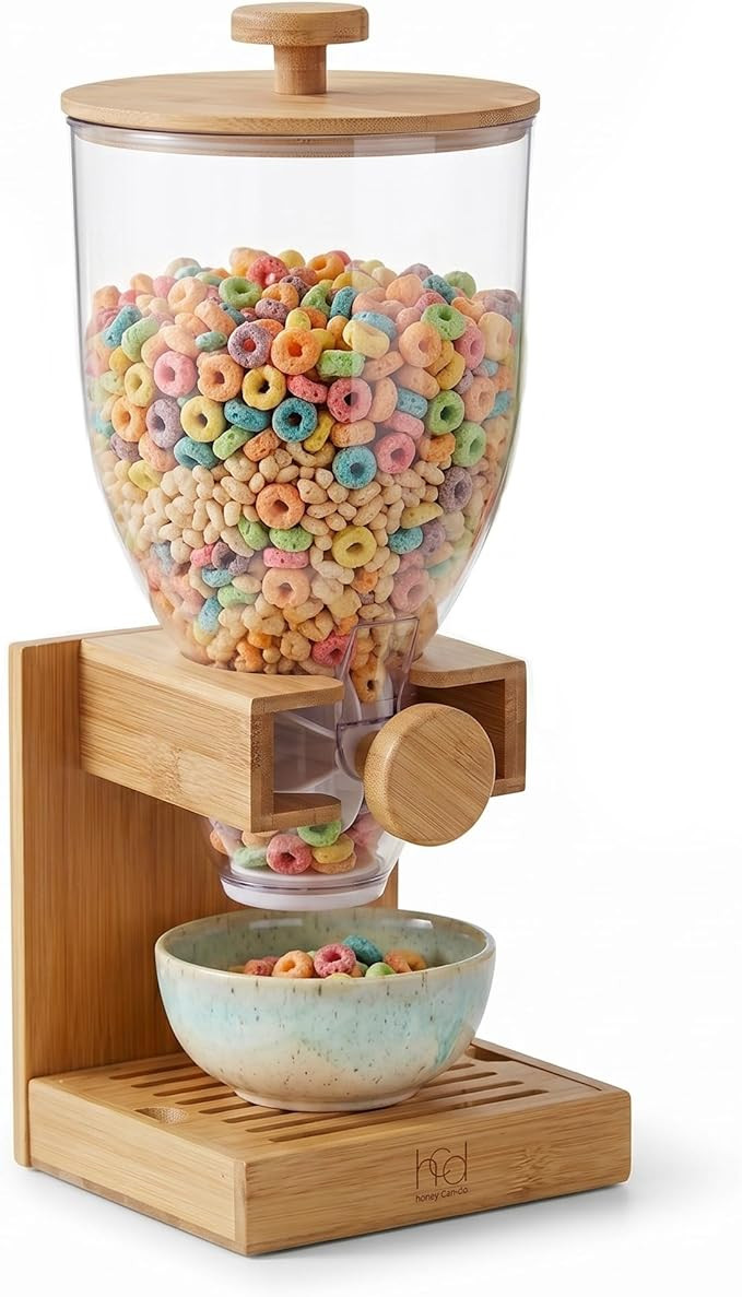 Honey-Can-Do Compact Dry Food Dispenser, Single Control & Snack Storage Container for Countertop ... | Amazon (US)