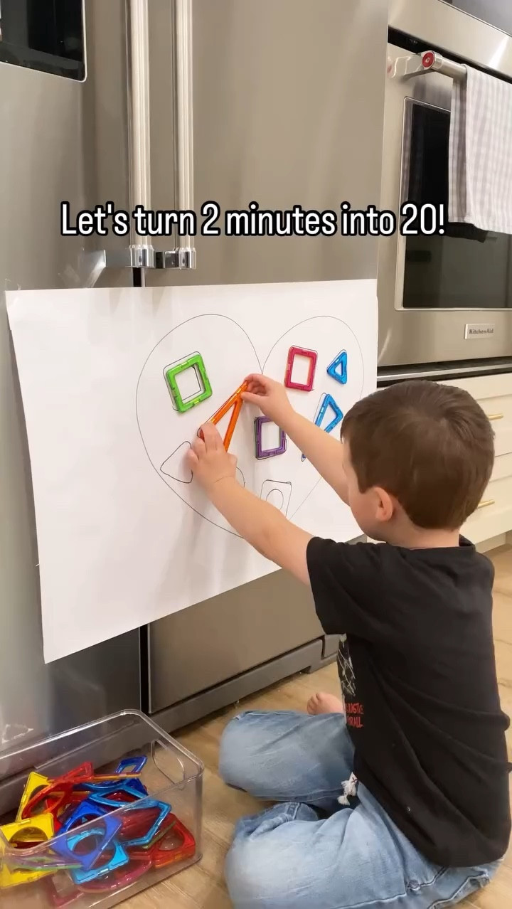 My kids LOVE this activity all year round! Not only is it super easy to set up, it’s super versatile!

All you need is some paper, tape, shapes, and a marker! If you don’t have magnetiles, just use shapes from around your house and match them on a table or the floor! 🎉🫶🙌

To make this activity even more challenging you can have your kiddo match the shape AND the color! 

Comment “magnetiles” and I can send you a link to the cheaper magnetiles and paper roll we used! :)

Follow @wingitwithwhit for more fun and easy activity ideas for kids! 

Happy matching! ♥️

shapes, matching, learning shapes, home activities, learning through play, at home learning, DIY play, toddler activities, activities for kids at home, easy activities for kids, low prep activities