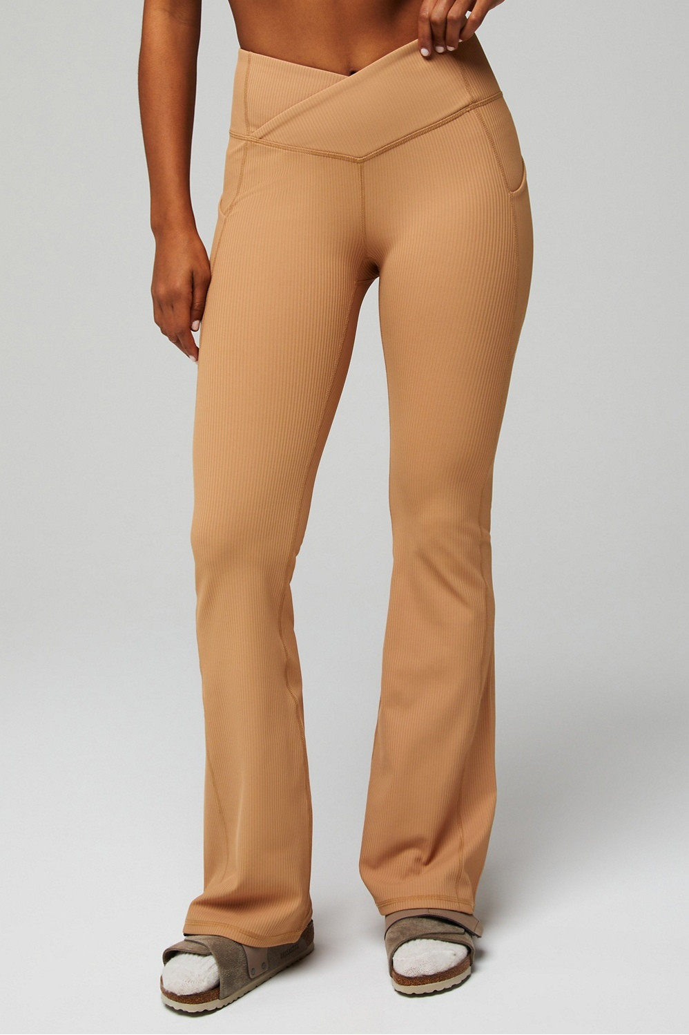 Oasis Rib HW Crossover Kick Flare | Fabletics - North America