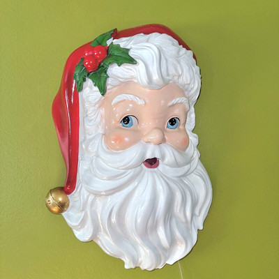 MARTHA STEWART Retro Musical Santa Claus Head Christmas Wall Decor  | eBay | eBay US