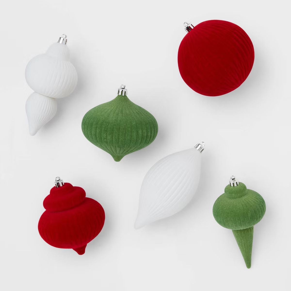 6pc Flocked Finial Christmas Tree Ornament Set - Wondershop™ | Target