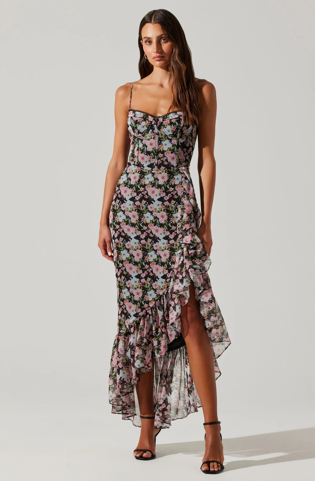 Brisbane Asymmetrical Floral Midi Dress | ASTR The Label (US)