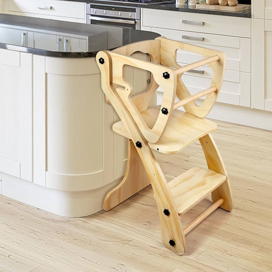 Derson 2 in 1 Toddler Kitchen Step Stool, Kids Standing Tower, Wooden Child Kitchen Stool Helper ... | Amazon (US)