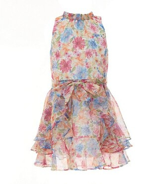 GB Social Little Girls Sleeveless Floral High Neck Dress | Dillard's | Dillard's