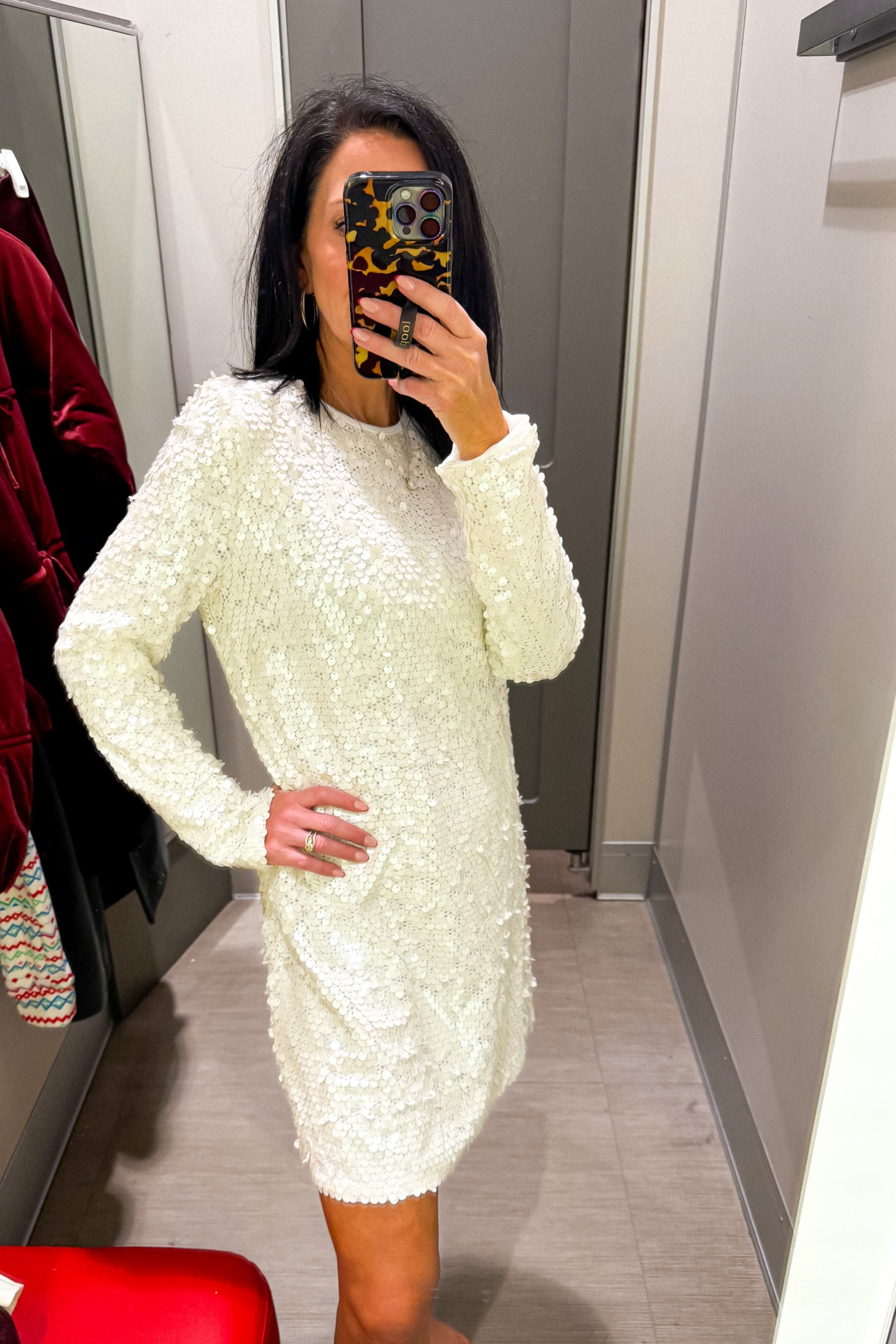 This long sleeve sequin mini dress from Target is perfect for upcoming holiday parties! Wearing small • Future Collective 

#LTKOver40 #LTKHoliday #LTKStyleTip