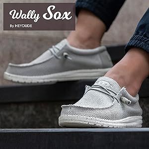 Amazon.com | Hey Dude Men's Wally Sox Micro Total Black Size 14 | Men’s Shoes | Men's Lace Up L... | Amazon (US)