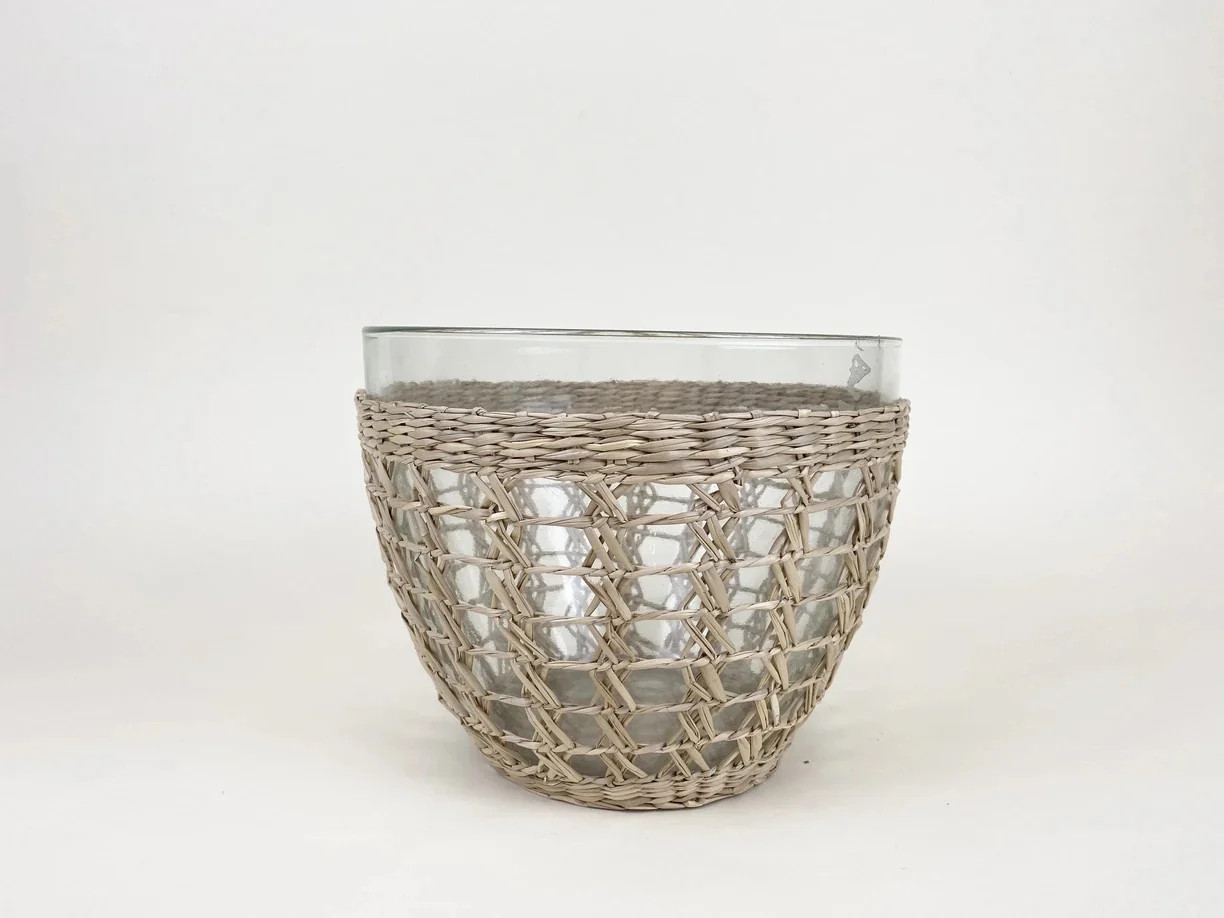 Seagrass Wrapped Serving  Bowl | Well Worn Interiors