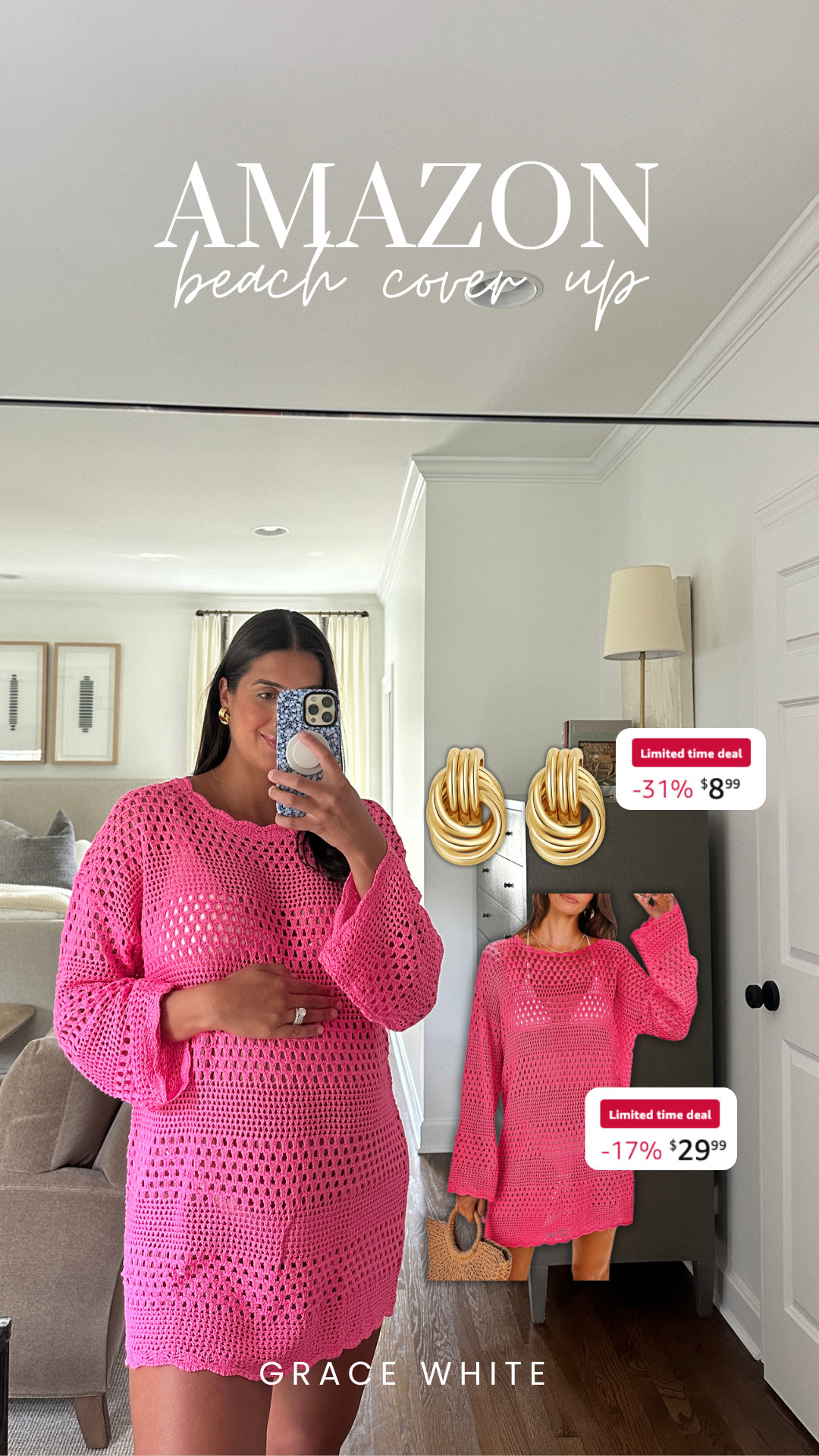 Styling this Amazon beach cover up and on sale today!! 🏖️

beach cover up, beach dress, beach vacation, vacation outfits, swimwear, crochet swimsuit, summer dresses, summer styles, Grace White 

 #LTKootd #LTKSwim #LTKTravel