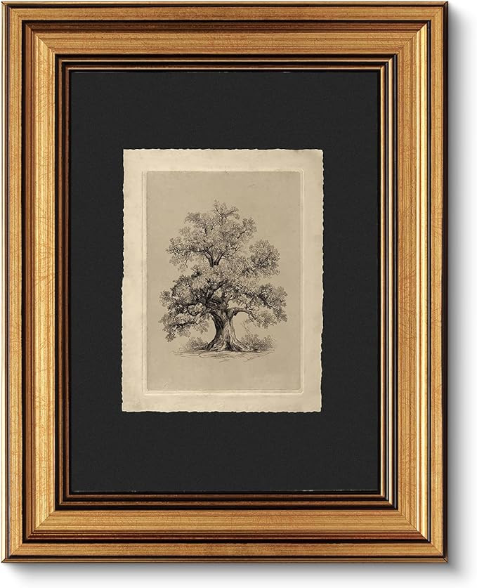 Amazon.com: VIYYIEA Vintage Gold Framed Wall Art, Botanical Sketch Rustic Farmhouse Decor, Aesthe... | Amazon (US)