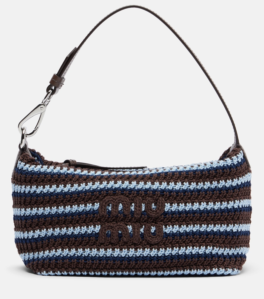 Miu Miu Crochet striped shoulder bag | Mytheresa (UK)