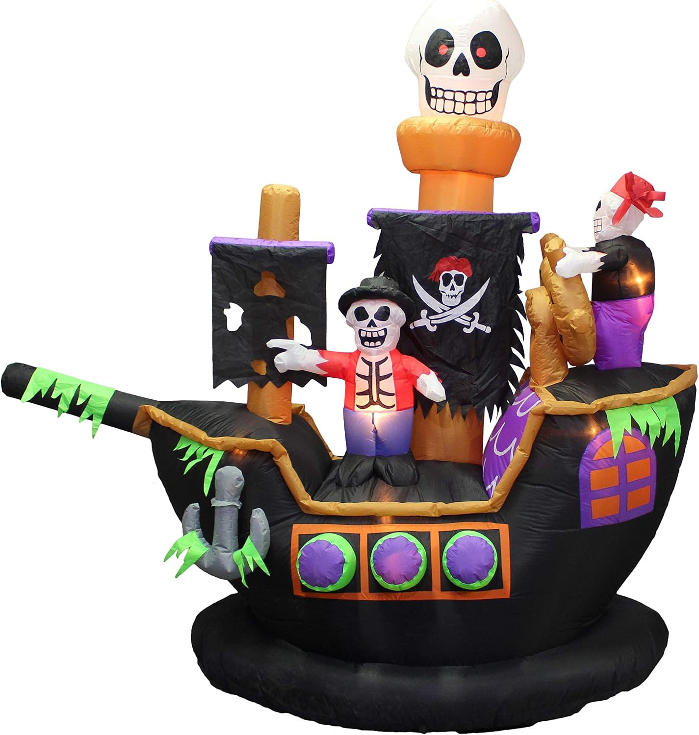 BZB Goods 7 Foot Halloween Inflatable Skeletons Ghosts on Pirate Ship Lights Decor Outdoor Indoor... | Amazon (US)