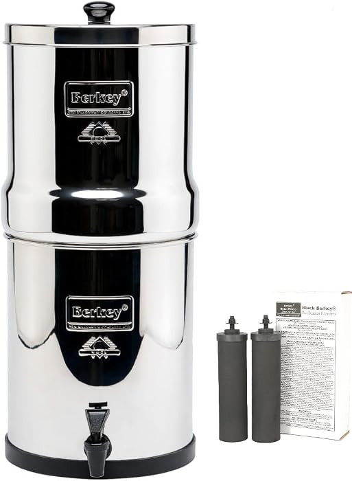 Big Berkey Gravity-Fed Stainless Steel Countertop Water Filter System 2.25 Gallon with 2 Authenti... | Amazon (US)