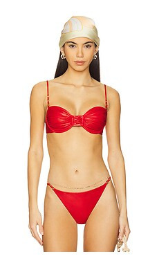 JADE SWIM Raina Bikini Top in Coral from Revolve.com | Revolve Clothing (Global)