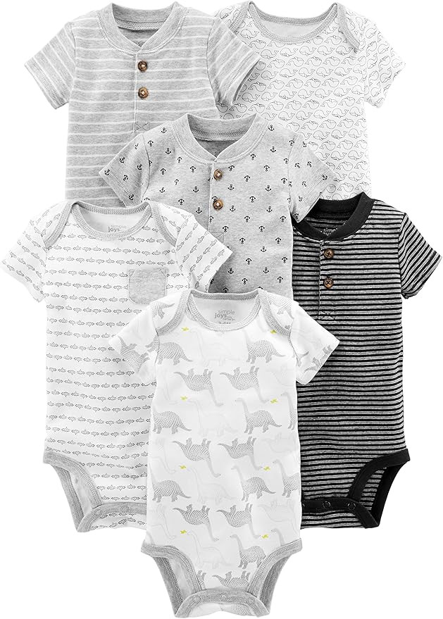 Simple Joys by Carter's Baby Boys' Short-Sleeve Bodysuit, Pack of 6 | Amazon (US)