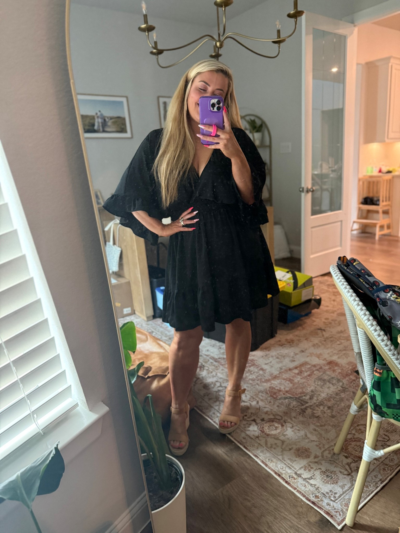 This dress is SO flattering and comfy and would absolutely work if expecting too! So cute! Shoes are so comfy too 

#LTKmomlife #LTKootd #LTKMidsize
