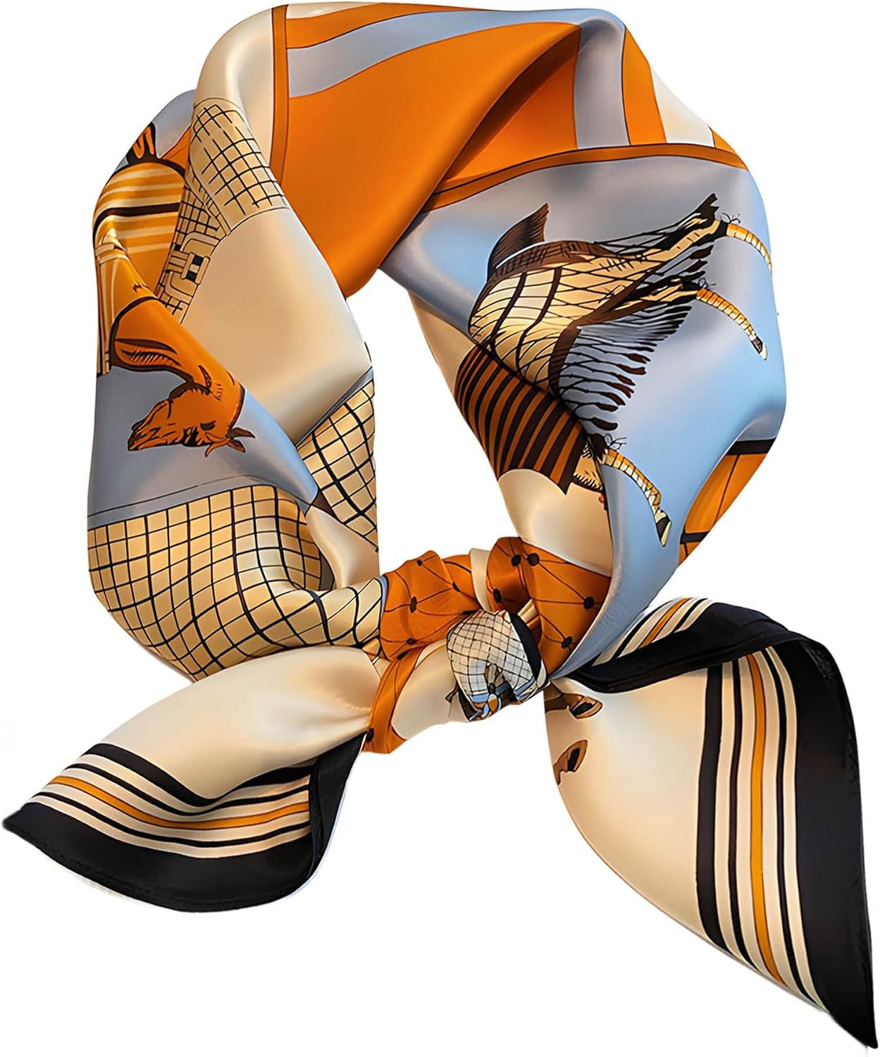 100% Mulberry Silk Scarf for Women Hair Lightweight Square Neckerchief Wrap For Head Scarves 21" | Amazon (US)
