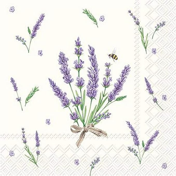 Guardanapos florais para coquetel de papel Celebrate the Home com 3 camadas, buquê de lavanda, 2... | Amazon (BR)