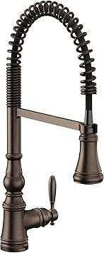 Moen S73104ORB Weymouth One-Handle Spring Pulldown Kitchen Faucet with Power Boost, Oil Rubbed Br... | Amazon (US)