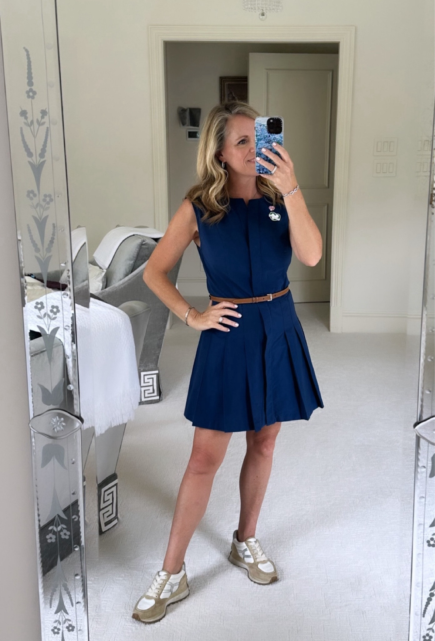 Navy blue one piece, Hadley romper with pleated skirt and built-in shorts
Super flattering
Fits TTS 
Limited sizes in navy white and tan 
#LTKover40 #LTKstyletip

#LTKStyleTip #LTKOver40 #LTKSeasonal