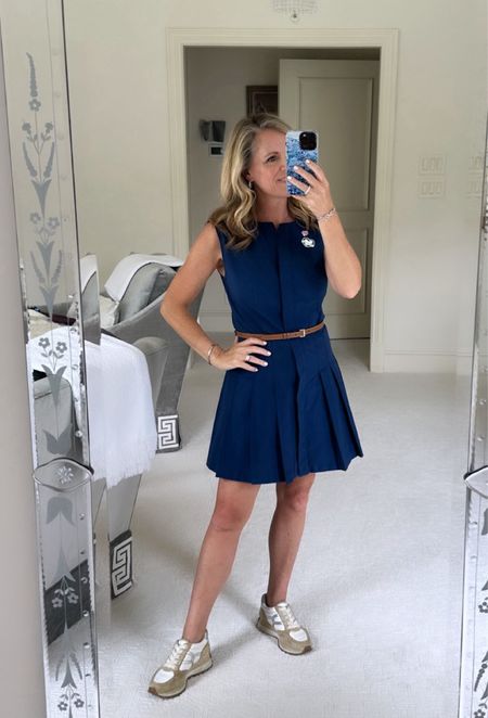 Navy blue one piece, Hadley romper with pleated skirt and built-in shorts
Super flattering
Fits TTS 
Limited sizes in navy white and tan 
#LTKover40 #LTKstyletip

#LTKStyleTip #LTKOver40 #LTKSeasonal