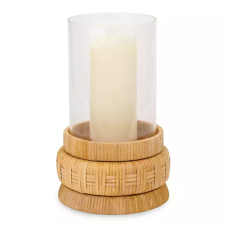 Rattan Base Hurricane, 11.75 in. | Kirklands