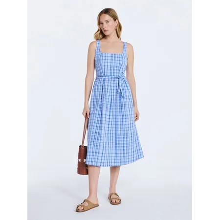 Free Assembly Women’s and Women's Plus Sleeveless Belted Cotton Midi Dress, Sizes XS-4X | Walmart (US)