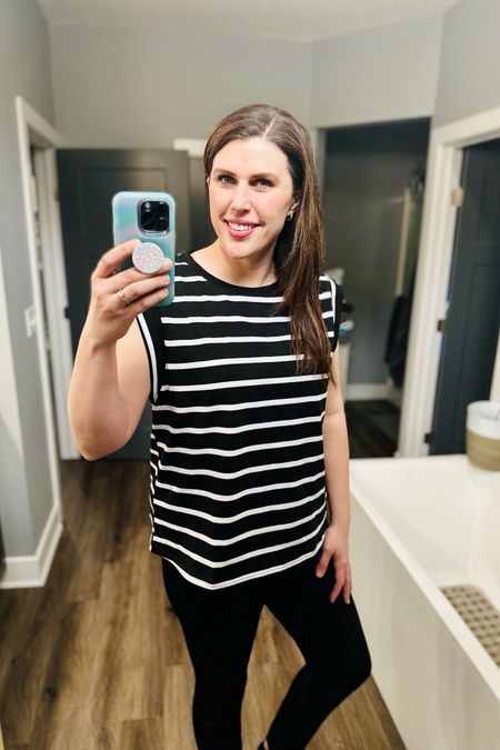 This tank is adorable by itself or with a cardigan! The contrasting stripes add a fun detail. So comfortable and a great length, too! 

#LTKstyletip #LTKSeasonal #LTKmidsize