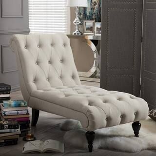 Baxton Studio Layla Traditional Beige Fabric Upholstered Chaise 28862-6776-HD - The Home Depot | The Home Depot