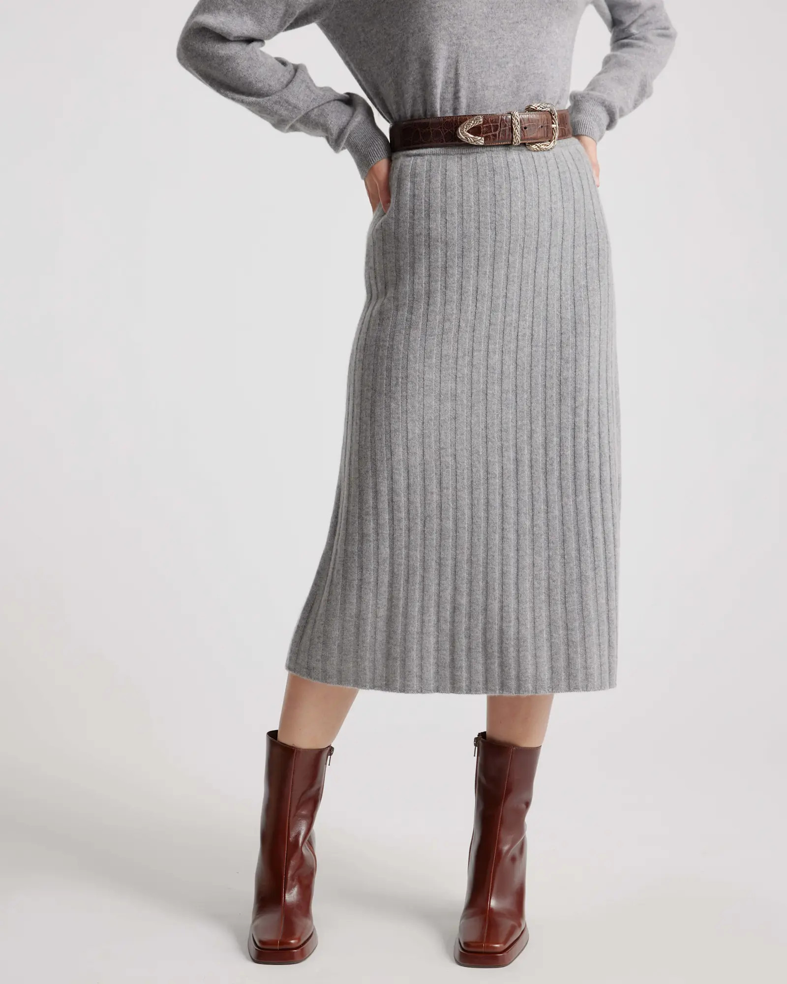 Mongolian Cashmere Midi Skirt | Quince