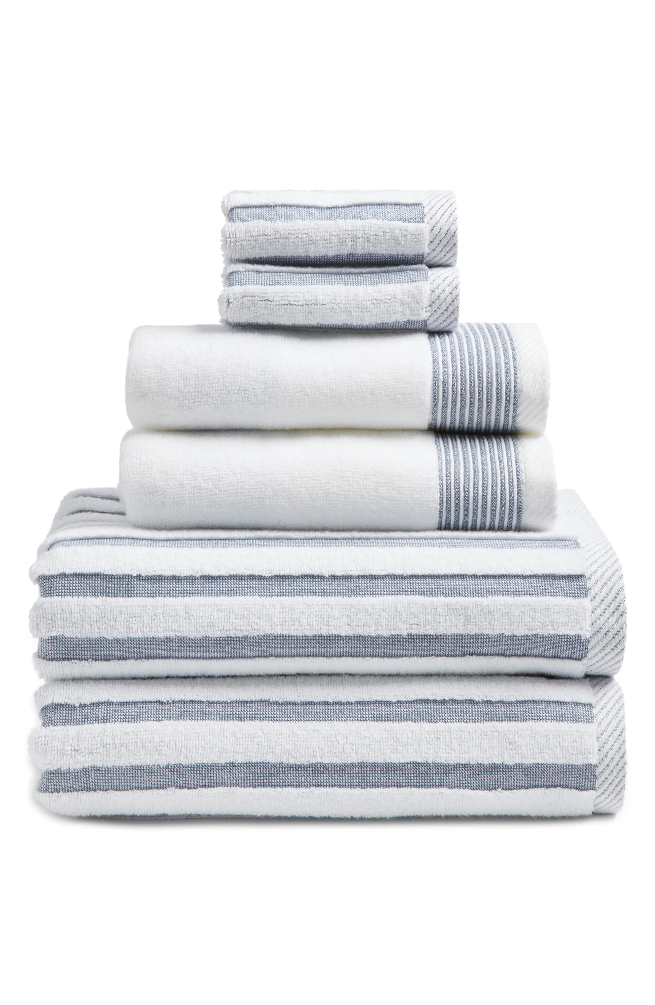 Mixed Stripe 6-Piece Cotton Towel Set | Nordstrom | Nordstrom
