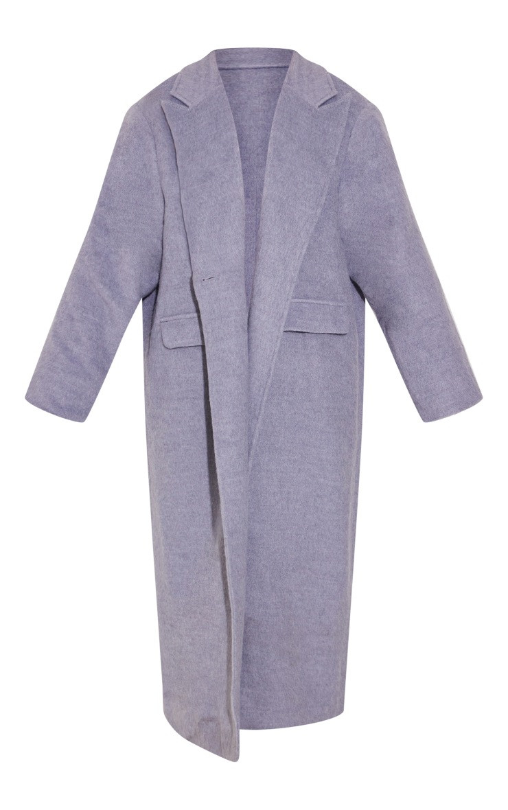 Grey Brushed Wool Look Oversized Drop Shoulder Coat | PrettyLittleThing US