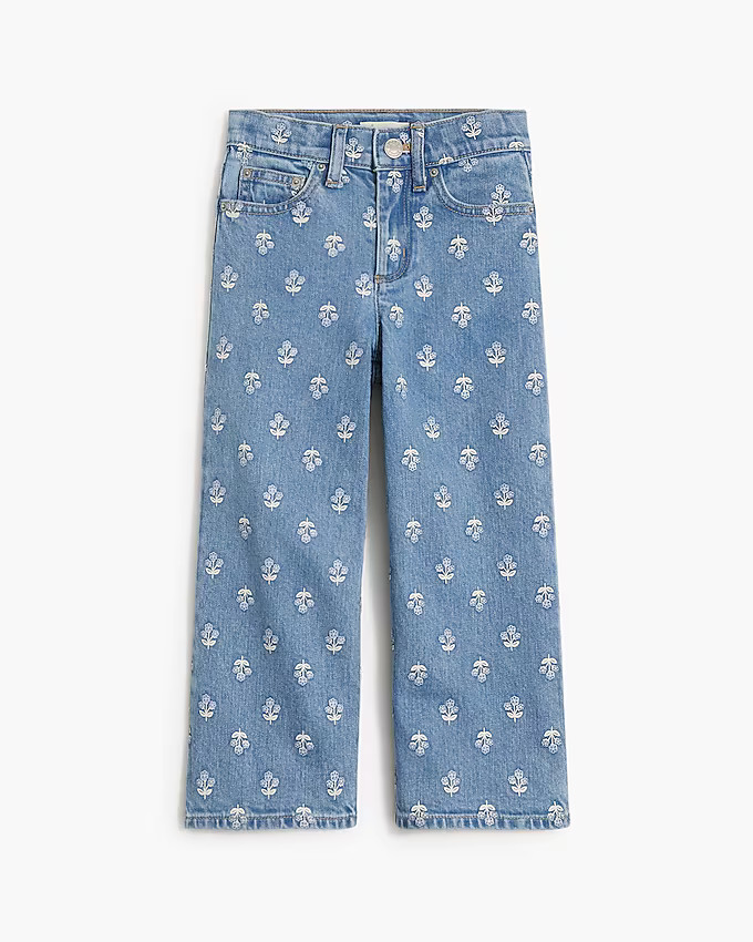 Girls' block-print wide-leg jean | J.Crew Factory