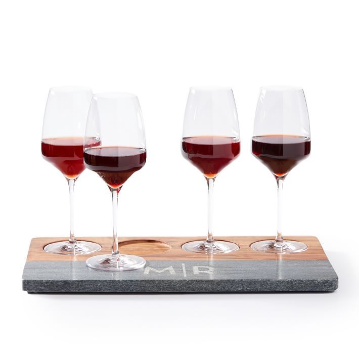 Wood and Marble Wine Flight Cheese Board Set | Mark and Graham
