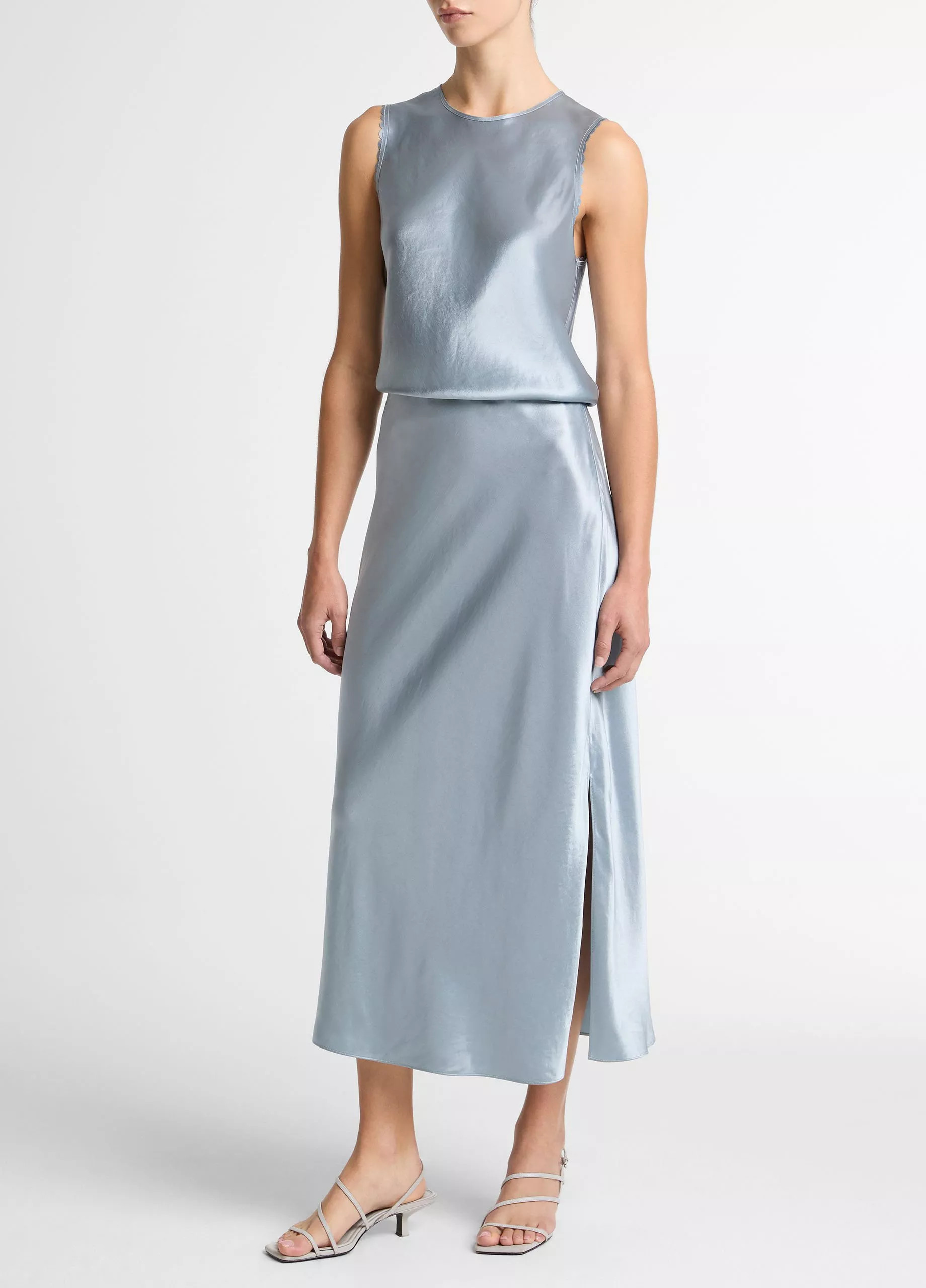 Scallop-Detail Satin Shell | Vince LLC