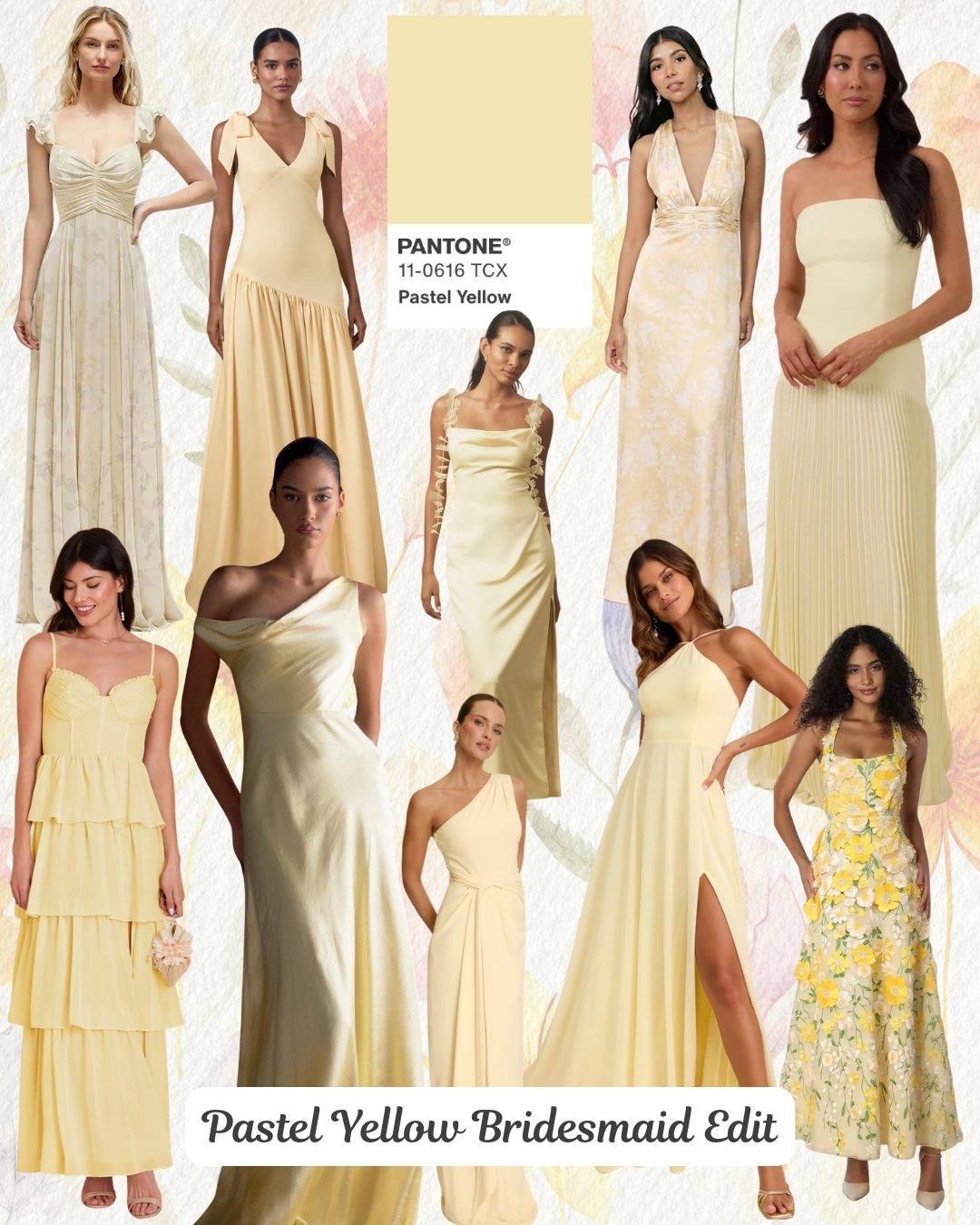 It’s Wedding Wednesday and we’re saying hello to pastel yellow season! From spring blooms to summer glow, this color brings the sunshine. ☀️ 
So many styles and fabrics to choose from, so every bridesmaid can lean into her own vibe. Which dress is calling your name?

@parkandfifthco @birdygrey @meshki @aw.bridal @shoprevelry @dessygroup @lulusweddings @sixstories @anthropologie @clubllondon

#yellowbridesmaids #butteryellow #pastelwedding #springwedding2026 #weddinginspo
#yellowvibes #bridesmaidgoals #sunnywedding #maxidresses #maxidress 

#LTKWedding