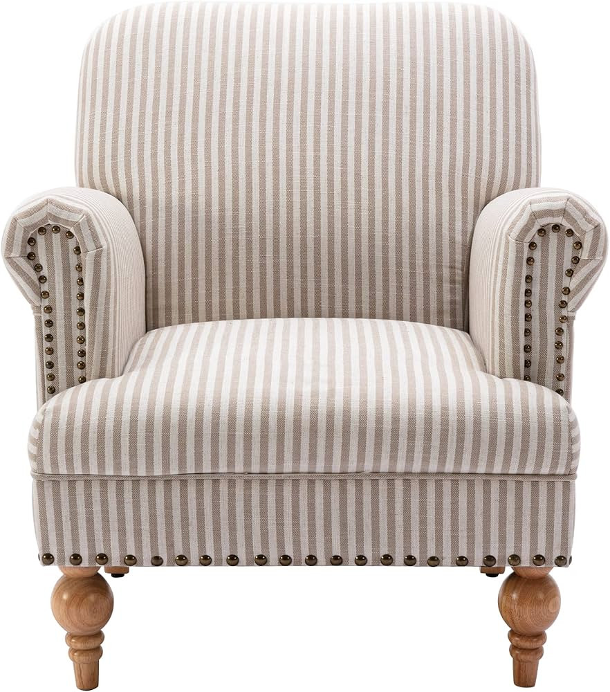 DM-Furnitue Wide Armchair Modern Linen Accent Chair Comfy Reading Chairs Upholstered Lounge Chair... | Amazon (US)